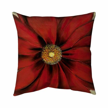 BEGIN HOME DECOR 26 x 26 in. Red Daisy-Double Sided Print Indoor Pillow 5541-2626-FL2